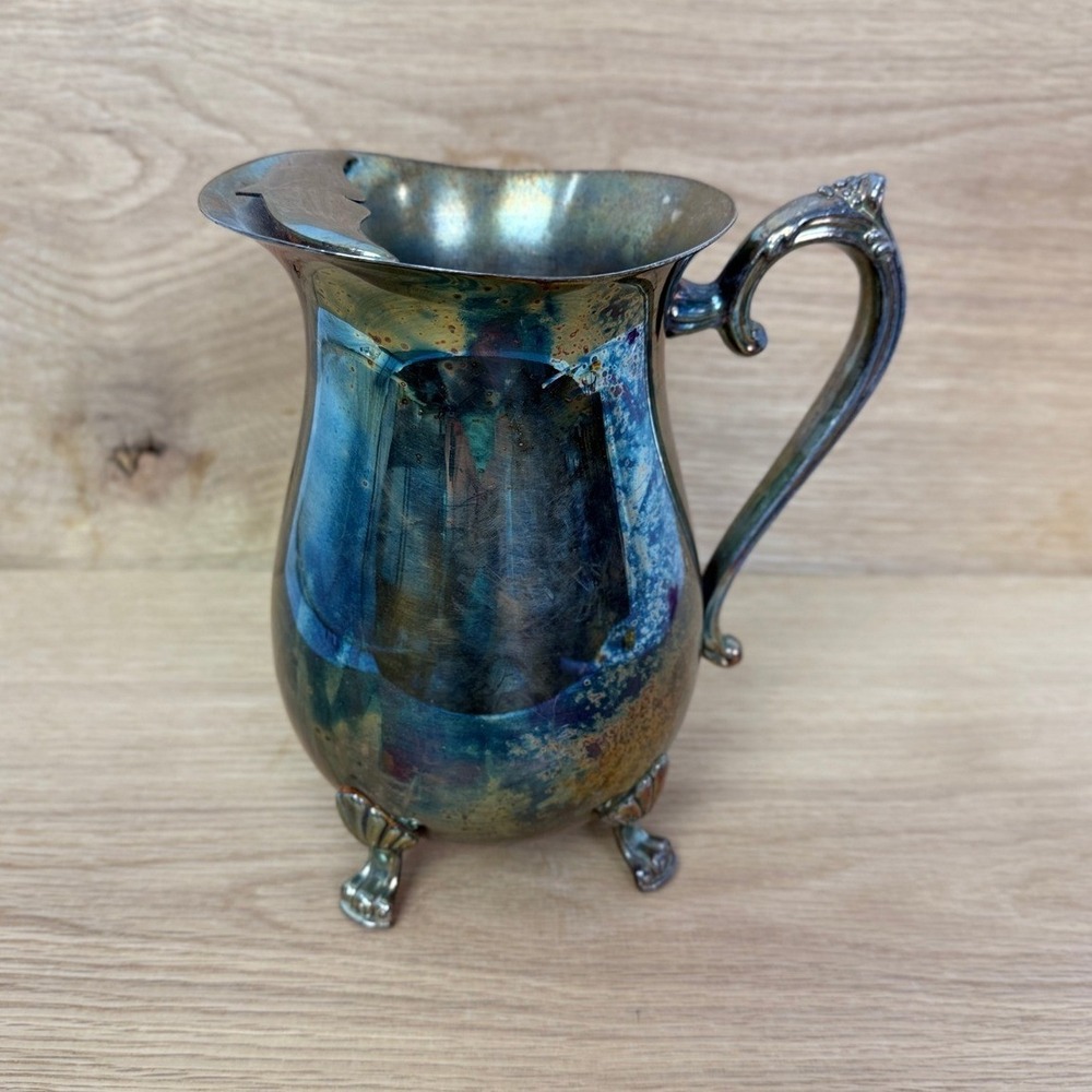 Wm. S. Blackinton Silver Plated Creamer Pitcher with Ornate Handle & Feet